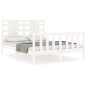 vidaXL Giroletto con Testiera Bianco 140x200 cm in Legno Massello vidaXL Giroletto con Testiera Bianco 140x200 cm in Legno Massello