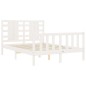 vidaXL Giroletto con Testiera Bianco 140x200 cm in Legno Massello vidaXL Giroletto con Testiera Bianco 140x200 cm in Legno Massello