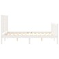 vidaXL Giroletto con Testiera Bianco 140x200 cm in Legno Massello vidaXL Giroletto con Testiera Bianco 140x200 cm in Legno Massello