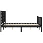 vidaXL Giroletto con Testiera Nero 140x200 cm in Legno Massello vidaXL Giroletto con Testiera Nero 140x200 cm in Legno Massello