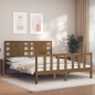 vidaXL Giroletto con Testiera Miele 5FT King Size in Legno Massello vidaXL Giroletto con Testiera Miele 5FT King Size in Legno Massello