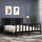 vidaXL Giroletto con Testiera Nero 5FT King Size in Legno Massello vidaXL Giroletto con Testiera Nero 5FT King Size in Legno Massello