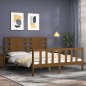 vidaXL Giroletto con Testiera Miele 160x200 cm Legno Massello