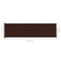Tenda da Sole Laterale Retrattile per Patio 180x600 cm Marrone Tenda da Sole Laterale Retrattile per Patio 180x600 cm Marrone