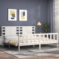 vidaXL Giroletto con Testiera Bianco 6FT Super King in Legno Massello vidaXL Giroletto con Testiera Bianco 6FT Super King in Legno Massello
