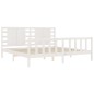 vidaXL Giroletto con Testiera Bianco 6FT Super King in Legno Massello vidaXL Giroletto con Testiera Bianco 6FT Super King in Legno Massello