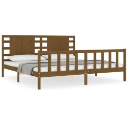 vidaXL Giroletto con Testiera Miele 6FT Super King in Legno Massello