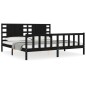 vidaXL Giroletto con Testiera Nero 6FT Super King in Legno Massello vidaXL Giroletto con Testiera Nero 6FT Super King in Legno Massello