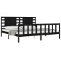 vidaXL Giroletto con Testiera Nero 6FT Super King in Legno Massello vidaXL Giroletto con Testiera Nero 6FT Super King in Legno Massello