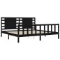 vidaXL Giroletto con Testiera Nero 6FT Super King in Legno Massello vidaXL Giroletto con Testiera Nero 6FT Super King in Legno Massello