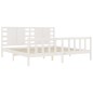 vidaXL Giroletto con Testiera Bianco 200x200 cm in Legno Massello vidaXL Giroletto con Testiera Bianco 200x200 cm in Legno Massello