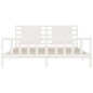 vidaXL Giroletto con Testiera Bianco 200x200 cm in Legno Massello vidaXL Giroletto con Testiera Bianco 200x200 cm in Legno Massello