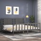 vidaXL Giroletto con Testiera Grigio 200x200 cm in Legno Massello vidaXL Giroletto con Testiera Grigio 200x200 cm in Legno Massello