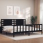 vidaXL Giroletto con Testiera Nero 200x200 cm in Legno Massello vidaXL Giroletto con Testiera Nero 200x200 cm in Legno Massello