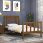 vidaXL Giroletto con Testiera Miele 2FT6 Small Single Legno Massello vidaXL Giroletto con Testiera Miele 2FT6 Small Single Legno Massello