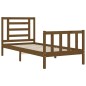vidaXL Giroletto con Testiera Miele 2FT6 Small Single Legno Massello vidaXL Giroletto con Testiera Miele 2FT6 Small Single Legno Massello