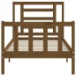vidaXL Giroletto con Testiera Miele 2FT6 Small Single Legno Massello vidaXL Giroletto con Testiera Miele 2FT6 Small Single Legno Massello