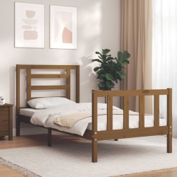 vidaXL Giroletto con Testiera Miele 3FT Single in Legno Massello