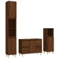 Set Mobili da Bagno 3 pz Rovere Marrone in Legno Multistrato Set Mobili da Bagno 3 pz Rovere Marrone in Legno Multistrato