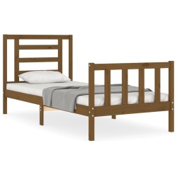 vidaXL Giroletto con Testiera Miele 3FT Single in Legno Massello