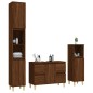Set Mobili da Bagno 3 pz Rovere Marrone in Legno Multistrato Set Mobili da Bagno 3 pz Rovere Marrone in Legno Multistrato