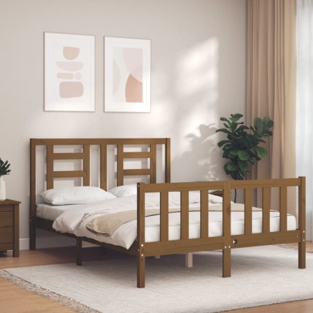 vidaXL Giroletto con Testiera Miele 4FT Small Double in Legno Massello