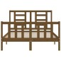 vidaXL Giroletto con Testiera Miele 4FT Small Double in Legno Massello vidaXL Giroletto con Testiera Miele 4FT Small Double in Legno Massello