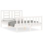 vidaXL Giroletto con Testiera Bianco Double in Legno Massello
