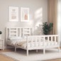 vidaXL Letto senza Materasso Bianco 140x190 cm Legno Massello di Pino vidaXL Letto senza Materasso Bianco 140x190 cm Legno Massello di Pino