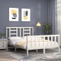 vidaXL Letto senza Materasso Bianco 140x190 cm Legno Massello di Pino vidaXL Letto senza Materasso Bianco 140x190 cm Legno Massello di Pino