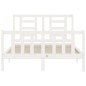 vidaXL Letto senza Materasso Bianco 140x190 cm Legno Massello di Pino vidaXL Letto senza Materasso Bianco 140x190 cm Legno Massello di Pino