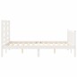 vidaXL Letto senza Materasso Bianco 140x190 cm Legno Massello di Pino vidaXL Letto senza Materasso Bianco 140x190 cm Legno Massello di Pino