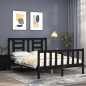 vidaXL Giroletto con Testiera Nero 140x190 cm in Legno Massello