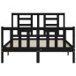 vidaXL Giroletto con Testiera Nero 140x190 cm in Legno Massello