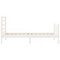 vidaXL Giroletto con Testiera Bianco 90x200 cm in Legno Massello
