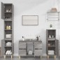 Set Mobili da Bagno 3 pz Grigio Sonoma in Legno Multistrato Set Mobili da Bagno 3 pz Grigio Sonoma in Legno Multistrato