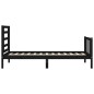 vidaXL Giroletto con Testiera Nero 90x200 cm in Legno Massello vidaXL Giroletto con Testiera Nero 90x200 cm in Legno Massello