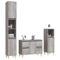 Set Mobili da Bagno 3 pz Grigio Sonoma in Legno Multistrato Set Mobili da Bagno 3 pz Grigio Sonoma in Legno Multistrato