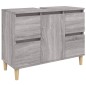 Set Mobili da Bagno 3 pz Grigio Sonoma in Legno Multistrato Set Mobili da Bagno 3 pz Grigio Sonoma in Legno Multistrato