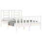 vidaXL Giroletto con Testiera Bianco 120x200 cm in Legno Massello vidaXL Giroletto con Testiera Bianco 120x200 cm in Legno Massello
