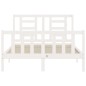 vidaXL Giroletto con Testiera Bianco 120x200 cm in Legno Massello vidaXL Giroletto con Testiera Bianco 120x200 cm in Legno Massello