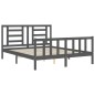 vidaXL Giroletto con Testiera Grigio King Size in Legno Massello vidaXL Giroletto con Testiera Grigio King Size in Legno Massello