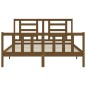 vidaXL Giroletto con Testiera Miele 5FT King Size in Legno Massello vidaXL Giroletto con Testiera Miele 5FT King Size in Legno Massello