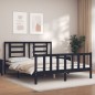 vidaXL Giroletto con Testiera Nero 5FT King Size in Legno Massello vidaXL Giroletto con Testiera Nero 5FT King Size in Legno Massello