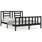 vidaXL Giroletto con Testiera Nero 5FT King Size in Legno Massello vidaXL Giroletto con Testiera Nero 5FT King Size in Legno Massello