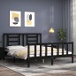 vidaXL Giroletto con Testiera Nero 5FT King Size in Legno Massello vidaXL Giroletto con Testiera Nero 5FT King Size in Legno Massello