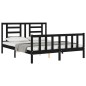vidaXL Giroletto con Testiera Nero 5FT King Size in Legno Massello vidaXL Giroletto con Testiera Nero 5FT King Size in Legno Massello