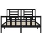 vidaXL Giroletto con Testiera Nero 5FT King Size in Legno Massello vidaXL Giroletto con Testiera Nero 5FT King Size in Legno Massello