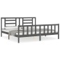 vidaXL Giroletto con Testiera Grigio 6FT Super King in Legno Massello