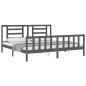 vidaXL Giroletto con Testiera Grigio 6FT Super King in Legno Massello